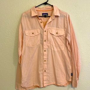 Peach colored Patagonia dress shirt